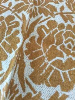 Nappe et 8 serviettes vintage – tons caramel et moutarde dorée