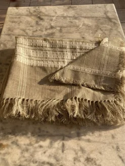 Nappe et ses 6 serviettes en fibre naturelle wabi sabi