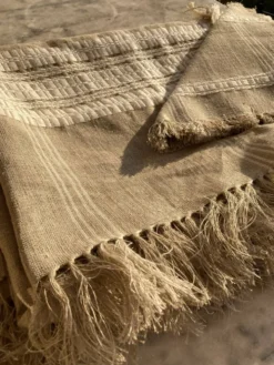 Nappe et ses 6 serviettes en fibre naturelle wabi sabi