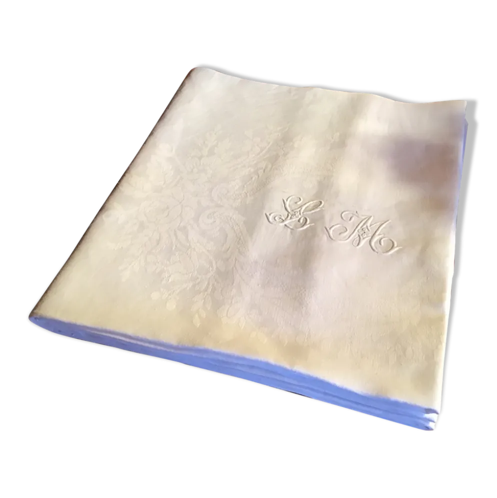 Nappe marquée LM , fin 19éme