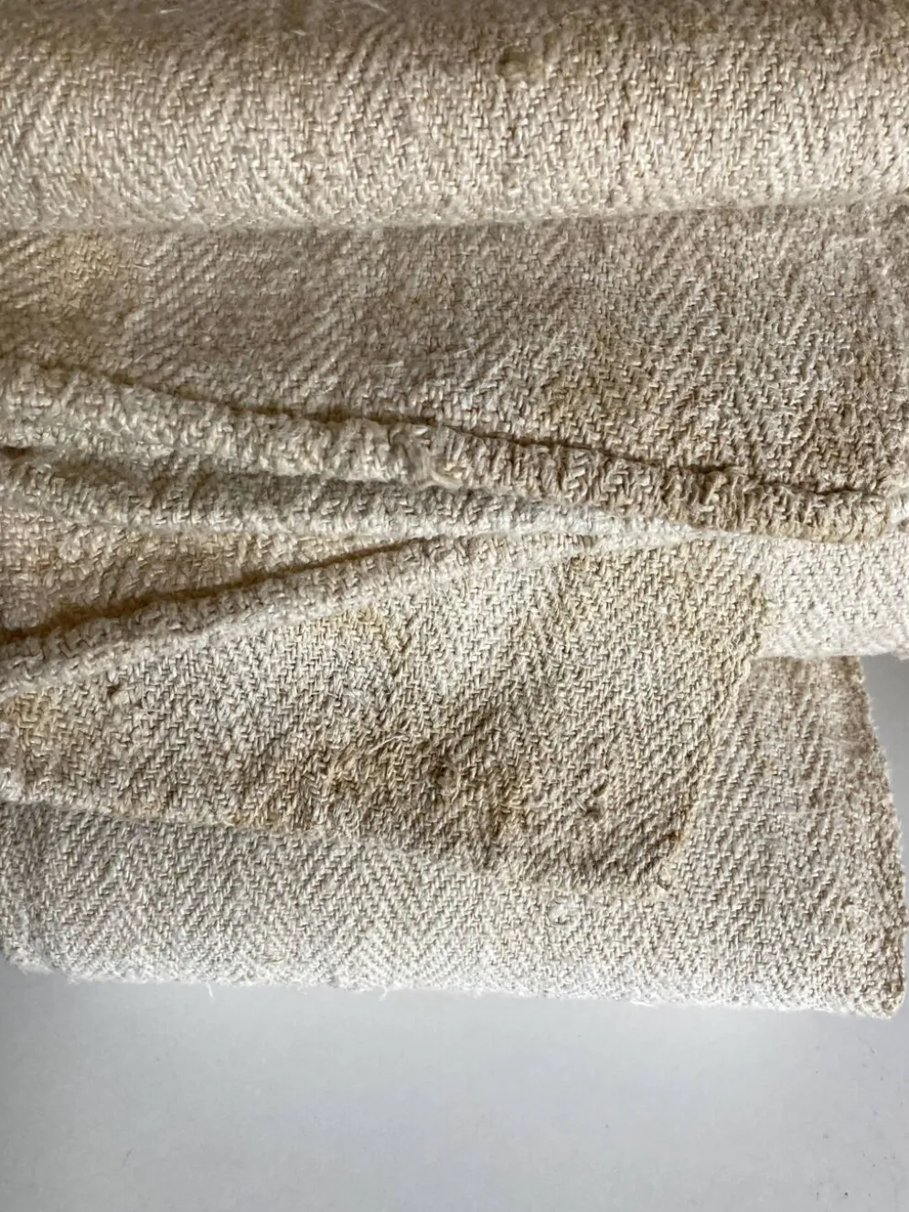 Nappe 5 mètres en toile de chanvre 19e
