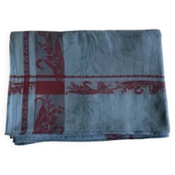 Nappe muguet papillons bleue et rouge 160x240