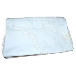 Nappe ronde vintage en coton brodé et ajouré 160x160cm *M3*
