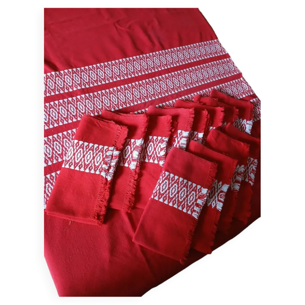 Nappe + 12 serviettes anciennes