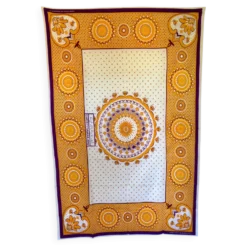 Nappe tenture malgache vintage jaune