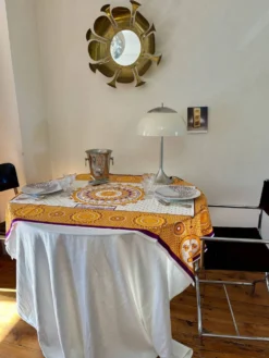 Nappe tenture malgache vintage jaune