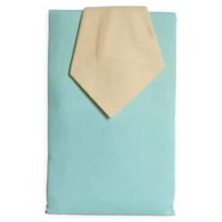 Nappe vert d'eau & 6 serviettes jaunes, France vers 1980