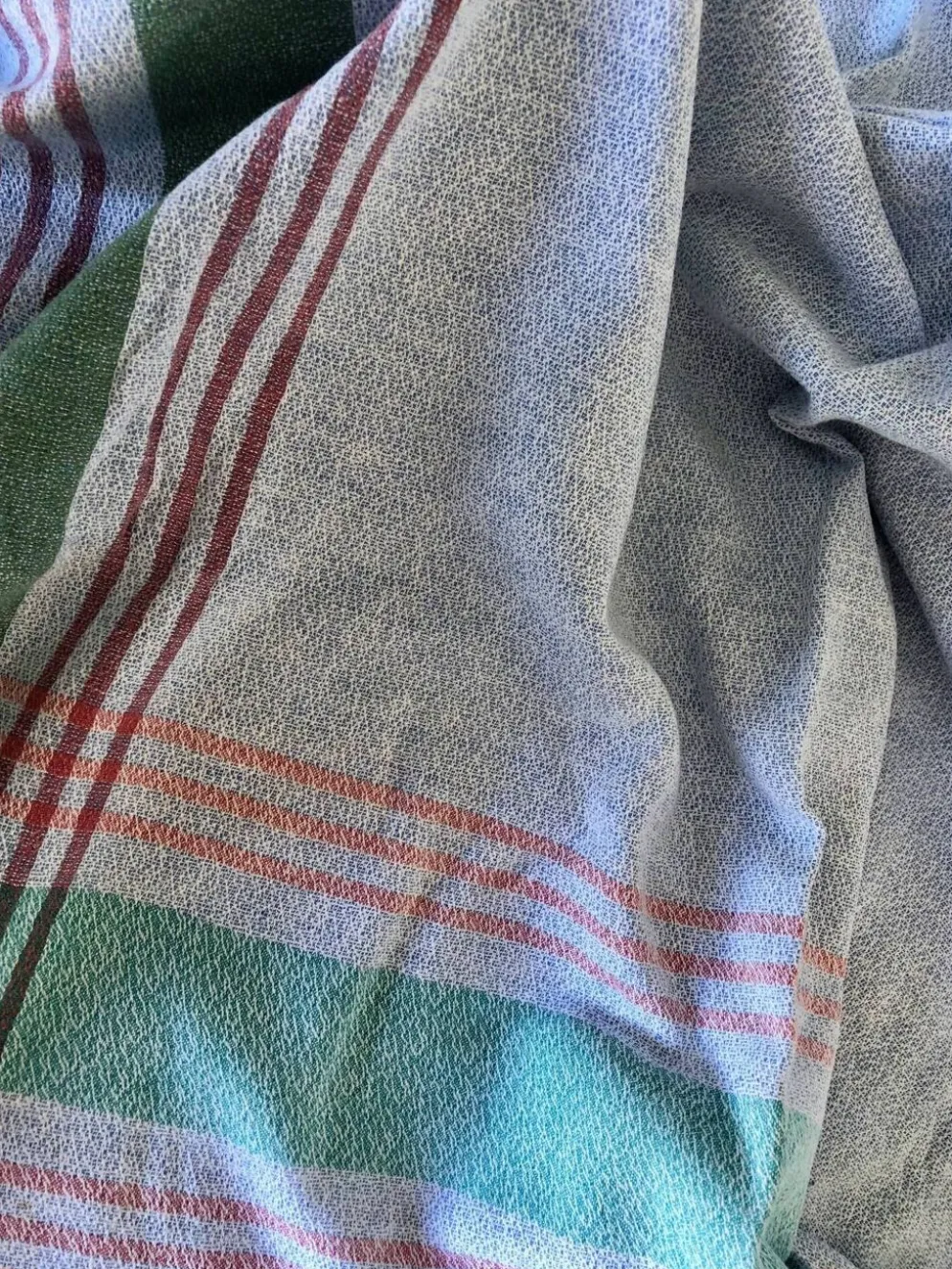 Nappe vintage, bleue à rayures