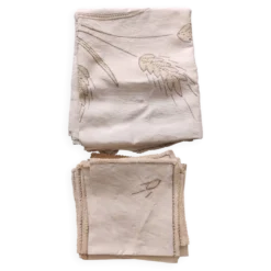 Nappe vintage brodée et ses 12 serviettes