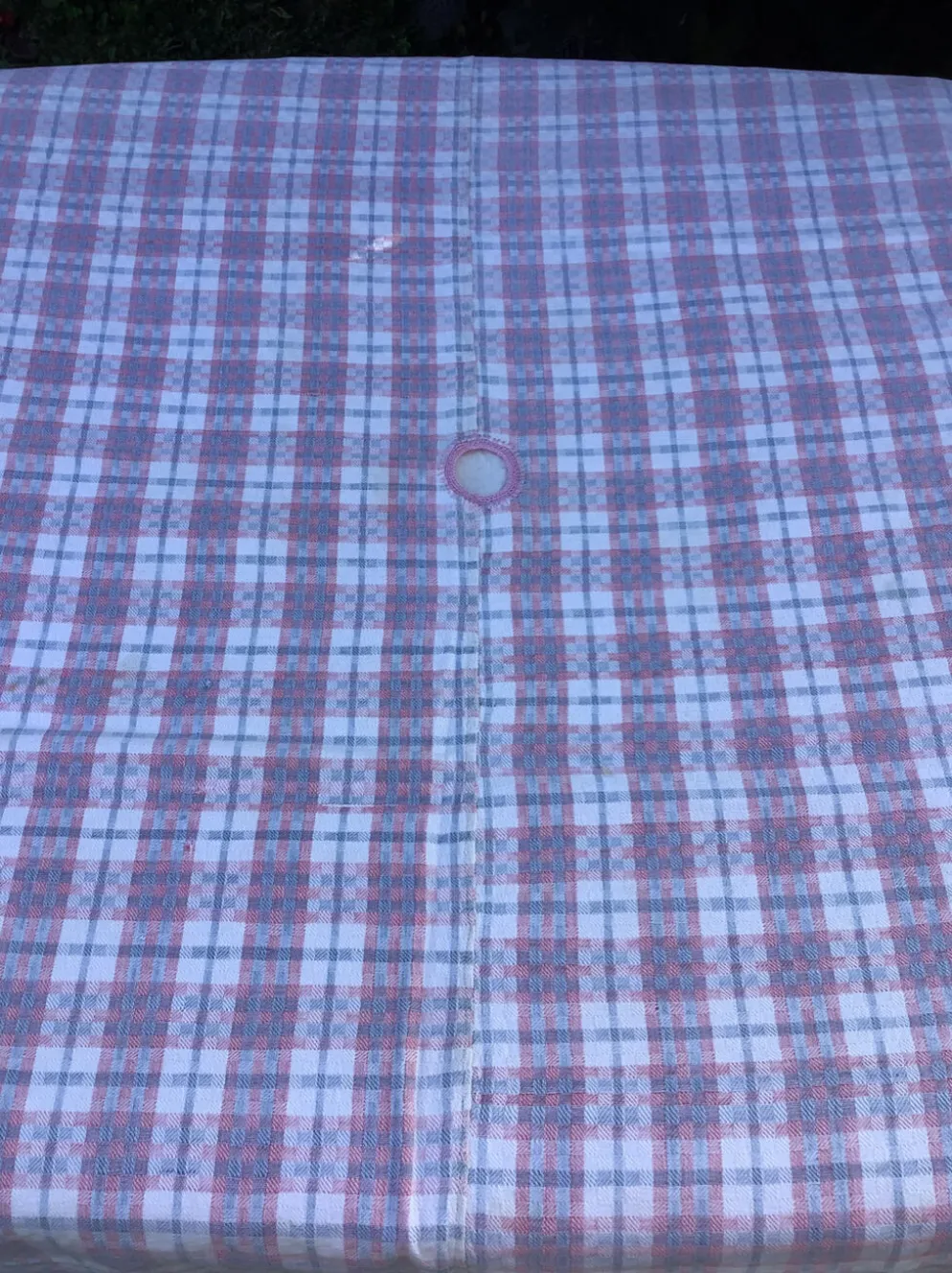 Nappe vintage extérieur pour parasol fait maison