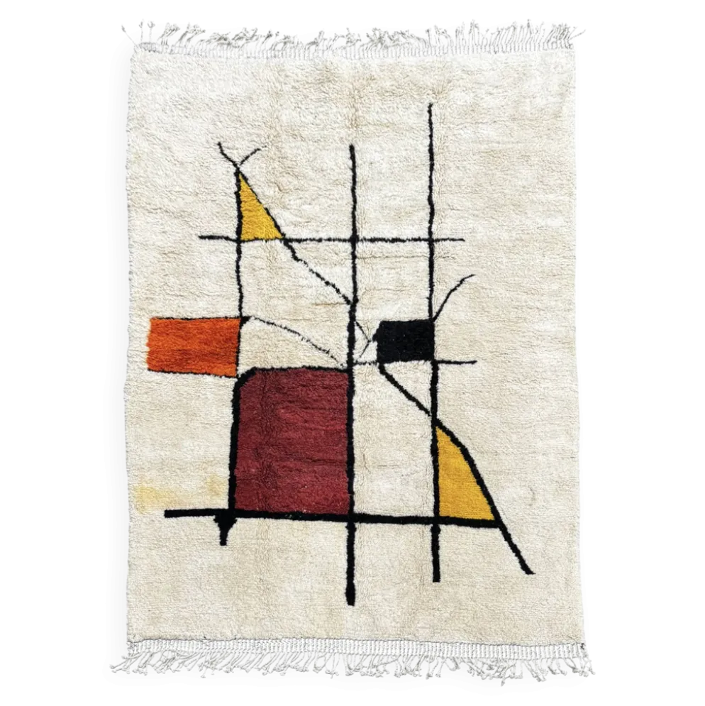 Natura Atlas - Tapis Mrirt sur mesure – Design graphique berbère en laine naturelle