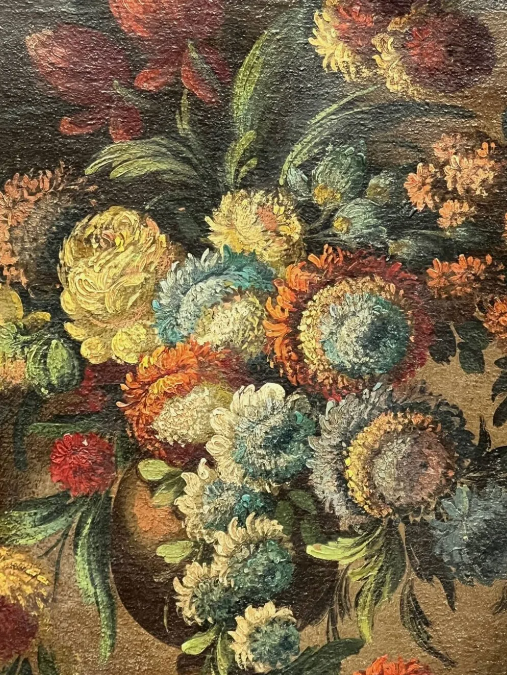 Nature morte ancienne avec des fleurs.