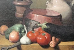 Nature morte aux légumes, huile sur toile signée Angeli Guerino