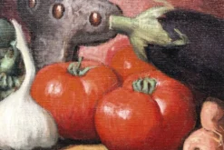 Nature morte aux légumes, huile sur toile signée Angeli Guerino