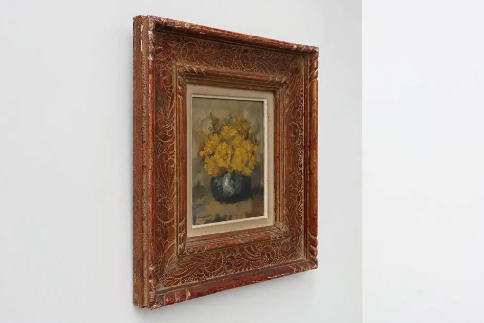 Nature morte avec des fleurs jaunes dans un vase, vers 1930-1950