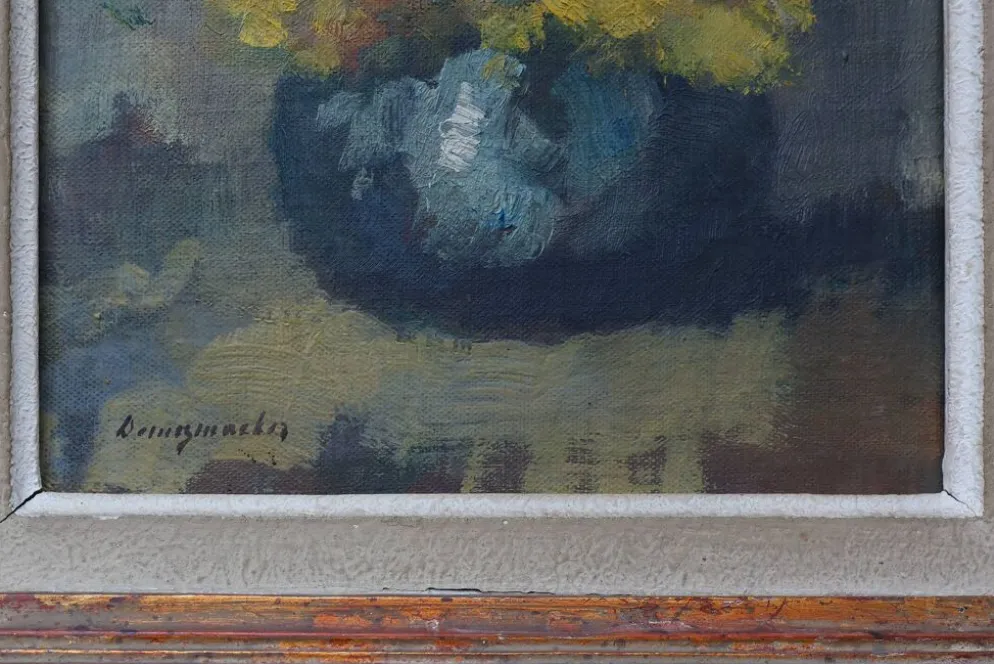 Nature morte avec des fleurs jaunes dans un vase, vers 1930-1950