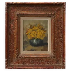 Nature morte avec des fleurs jaunes dans un vase, vers 1930-1950