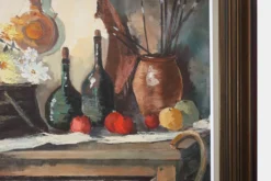 Nature morte impressionniste avec des fruits et des fleurs par J. Geurts, Belgique, 1960
