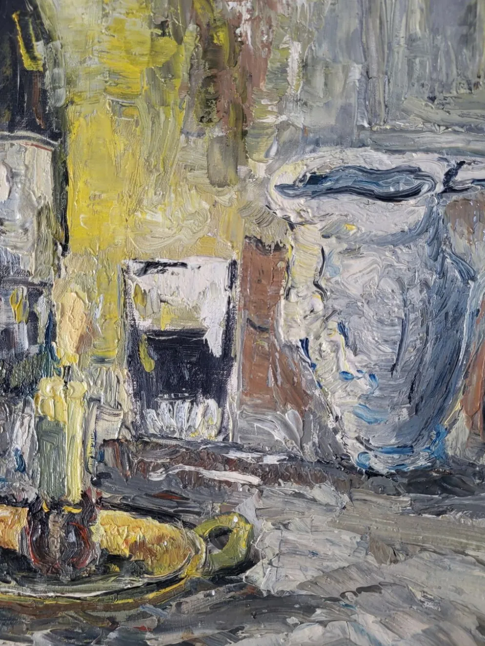 Nature Morte Italienne Expressionniste – Tableau Huile sur toile signé