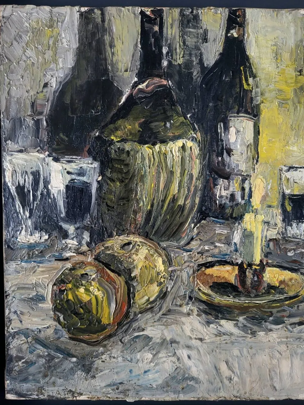 Nature Morte Italienne Expressionniste – Tableau Huile sur toile signé