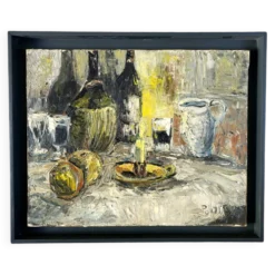 Nature Morte Italienne Expressionniste – Tableau Huile sur toile signé