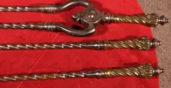 Nécessaire de cheminée début XIX eme acier et bronze