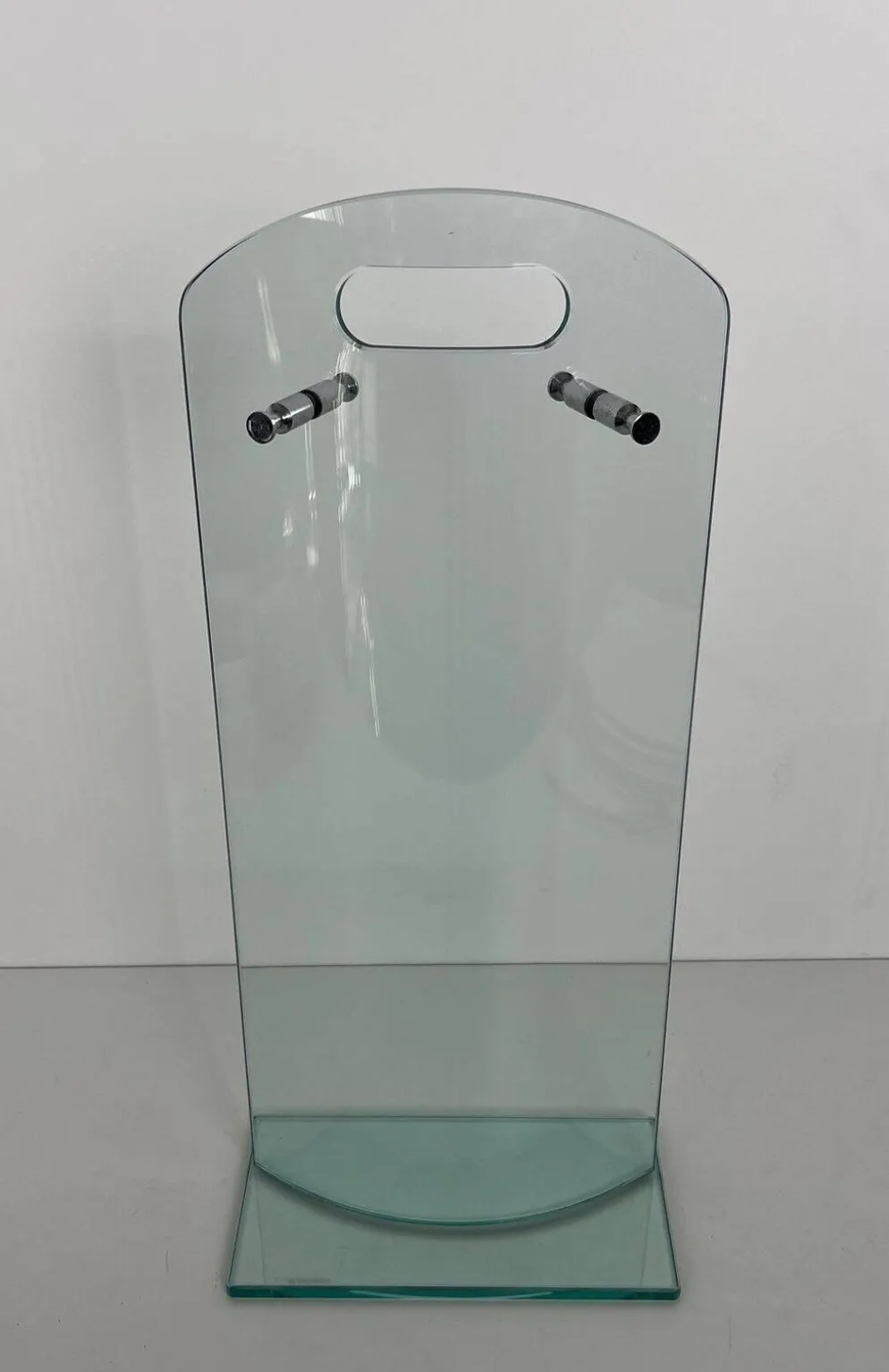 Nécessaire de Feu Design à Portant en Verre Trempé et Outils en Chrome