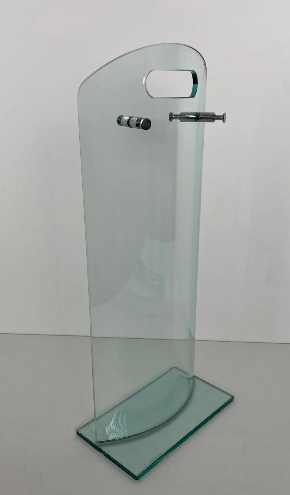 Nécessaire de Feu Design à Portant en Verre Trempé et Outils en Chrome