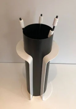 Nécessaire de feu laqué noir et blanc
