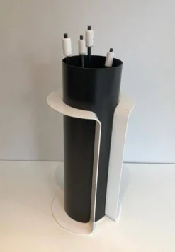 Nécessaire de feu laqué noir et blanc