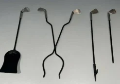 Nécessaire de Feu Modèle Golf en Métal Laqué Noir et Clubs de Golf Chromés