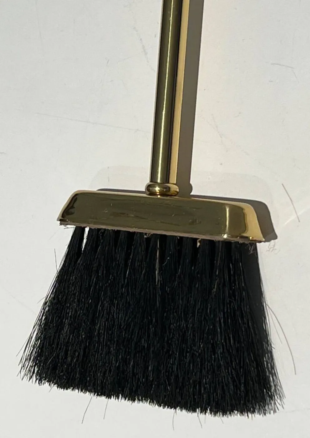 Nécessaire de Feu Néoclassique en Laiton Poli sur Support Columnaire à Base