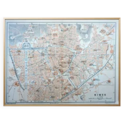 Nîmes, Gard, plan original imprimé en 1906.