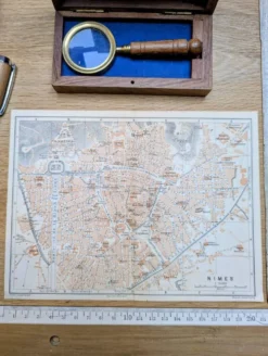 Nîmes, Gard, plan original imprimé en 1906.