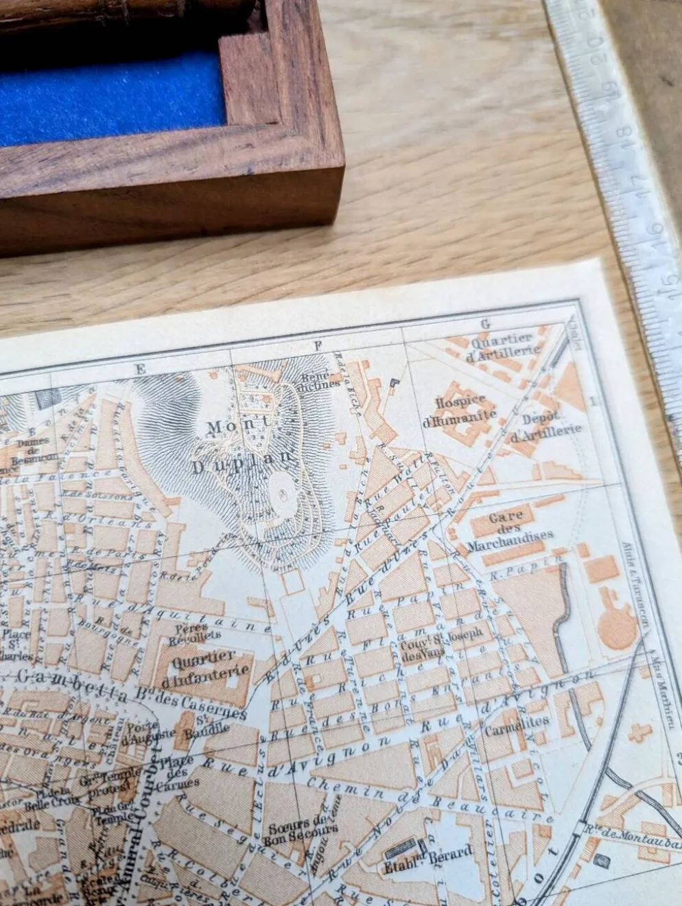 Nîmes, Gard, plan original imprimé en 1906.