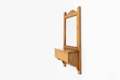 Nom de l'article : Cabinet de rasage en bois français avec miroir, années 1890