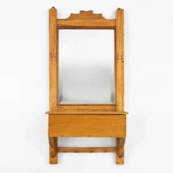 Nom de l'article : Cabinet de rasage en bois français avec miroir, années 1890