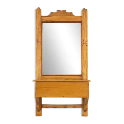 Nom de l'article : Cabinet de rasage en bois français avec miroir, années 1890