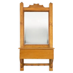 Nom de l'article : Cabinet de rasage en bois français avec miroir, années 1890