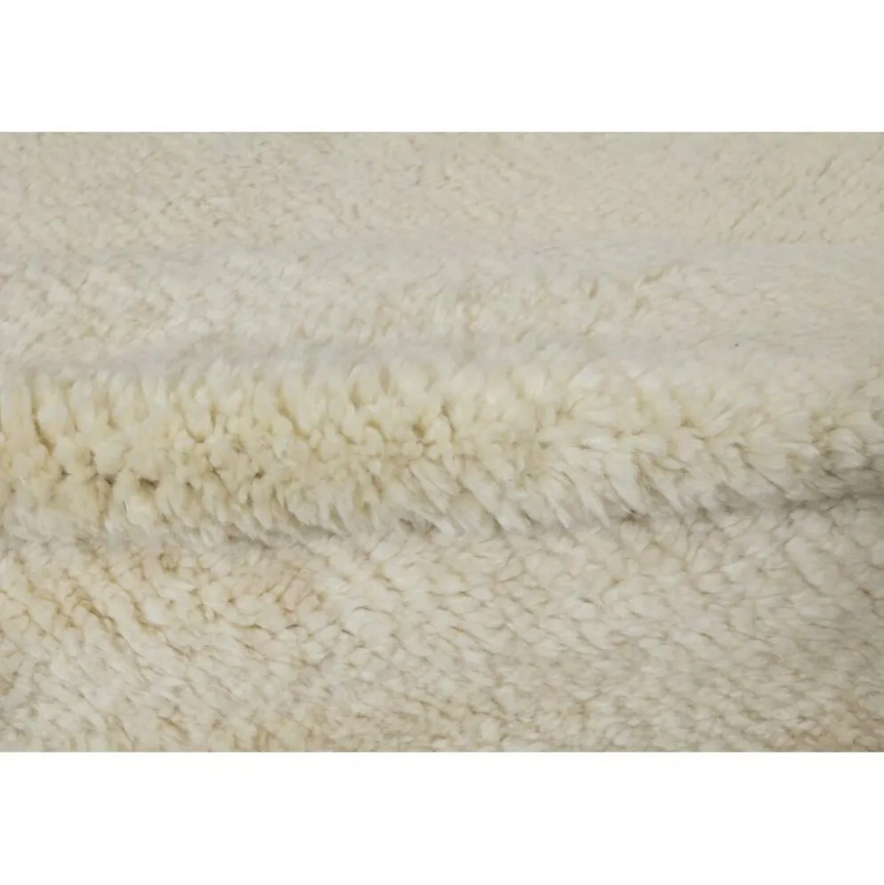 Nouveau tapis Tulu anatolien en beige uni, noué à la main, 100 % laine naturelle non teinte.