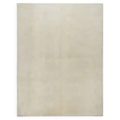 Nouveau tapis Tulu anatolien en beige uni, noué à la main, 100 % laine naturelle non teinte.