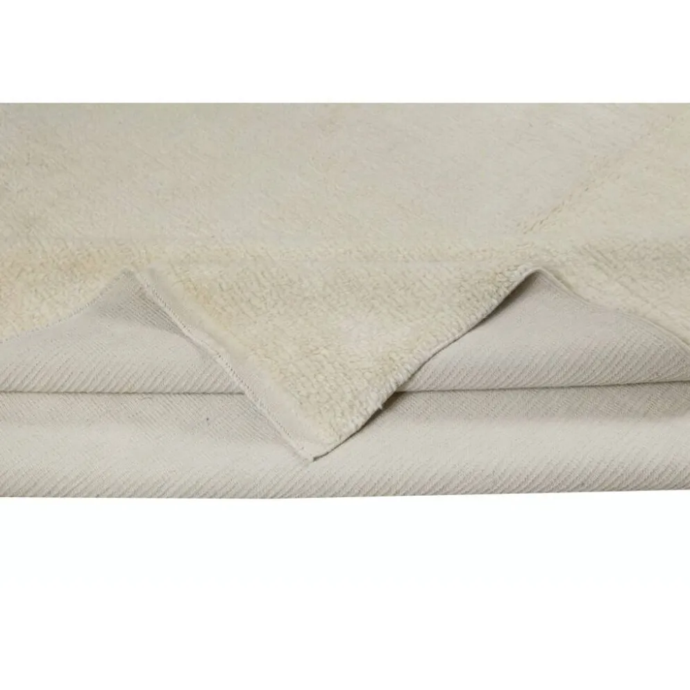Nouveau tapis Tulu anatolien en beige uni, noué à la main, 100 % laine naturelle non teinte.