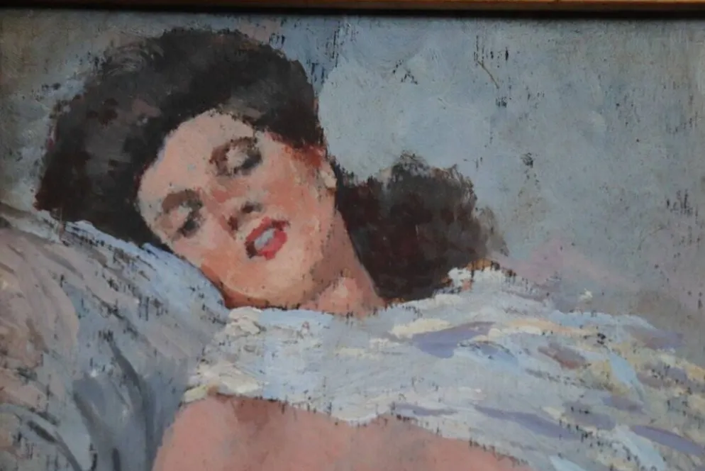 Nu d'une jeune femme, peinture à l'huile sur panneau, Italie, début du XXe siècle