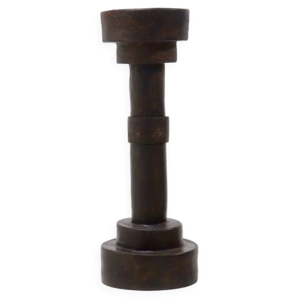 Objet cylindrique en grès brutaliste signé Studio Pottery années 1960
