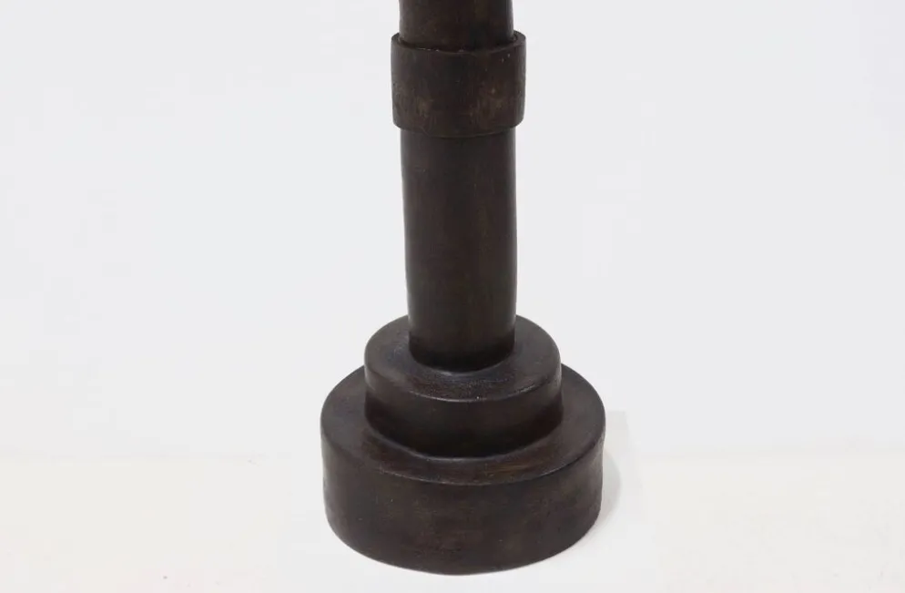 Objet cylindrique en grès brutaliste signé Studio Pottery années 1960