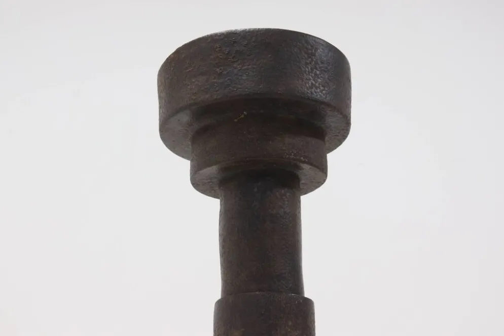 Objet cylindrique en grès brutaliste signé Studio Pottery années 1960