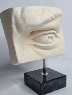 Oeil du "David" de Michelangelo moulage vintage d'après Brucciani, sur socle, 27 cm