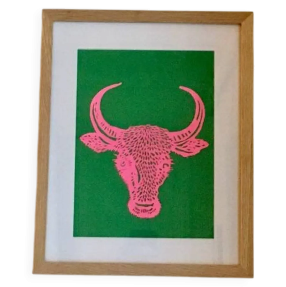 Oeuvre papier de couleur la bête