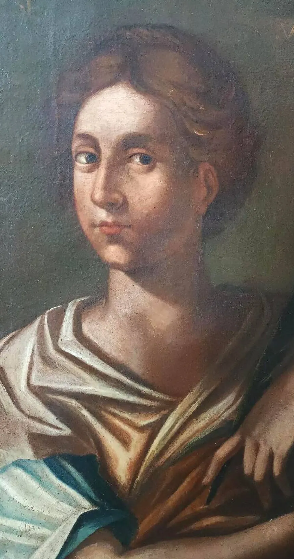 Oil on canvas antique - Saint Agnes - Roman school, 17th century