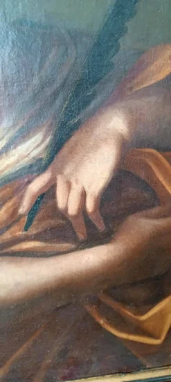 Oil on canvas antique - Saint Agnes - Roman school, 17th century